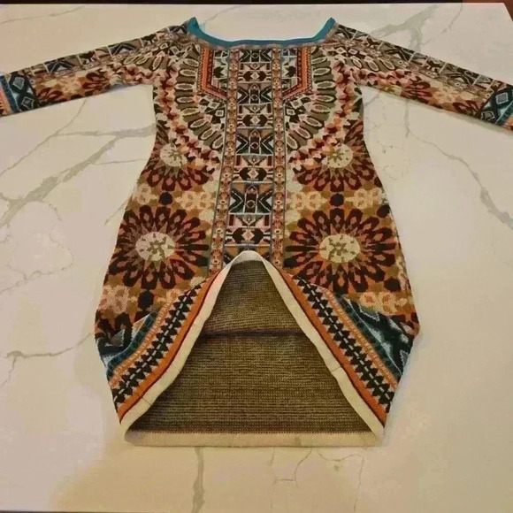 Flying Tomato Knit Stretch Dress Cream Black Size Medium - Picture 11 of 13